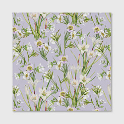 Холст квадратный Цветы Лилии и Морозники, цвет: 3D-принт — фото 2