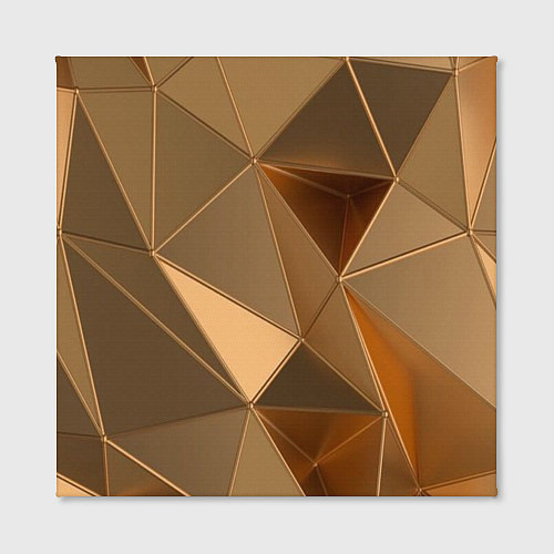 Картина квадратная Золотые 3D треугольники / 3D-принт – фото 2