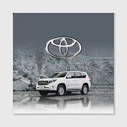Холст квадратный Toyota Land Cruiser на фоне скалы, цвет: 3D-принт — фото 2