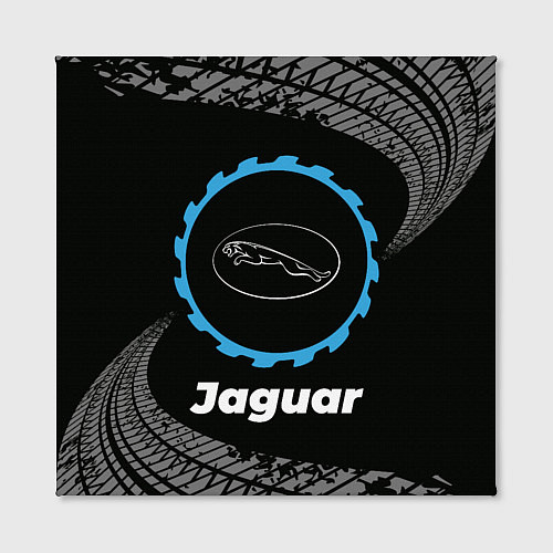 Картина квадратная Jaguar в стиле Top Gear со следами шин на фоне / 3D-принт – фото 2