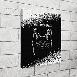 Холст квадратный Группа Three Days Grace и Рок Кот, цвет: 3D-принт — фото 2