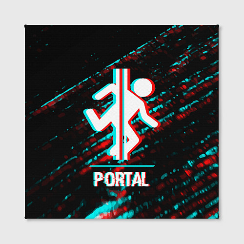 Картина квадратная Portal в стиле Glitch Баги Графики на темном фоне / 3D-принт – фото 2