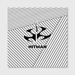 Холст квадратный Символ Hitman на светлом фоне с полосами, цвет: 3D-принт — фото 2