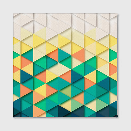 Картина квадратная Цветные объемные треугольники / 3D-принт – фото 2