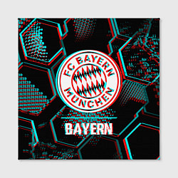 Холст квадратный Bayern FC в стиле Glitch на темном фоне, цвет: 3D-принт — фото 2