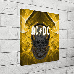Холст квадратный AC DC SKULL ROCK, цвет: 3D-принт — фото 2
