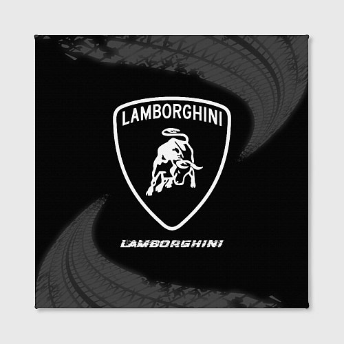 Картина квадратная Lamborghini Speed на темном фоне со следами шин / 3D-принт – фото 2