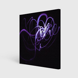 Холст квадратный Неоновый узор - Фиолетовый, цвет: 3D-принт