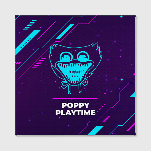 Картина квадратная Символ Poppy Playtime в неоновых цветах на темном / 3D-принт – фото 2