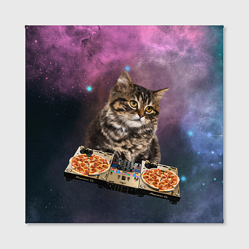 Картина квадратная Космический котёнок диджей Space DJ Cat / 3D-принт – фото 2