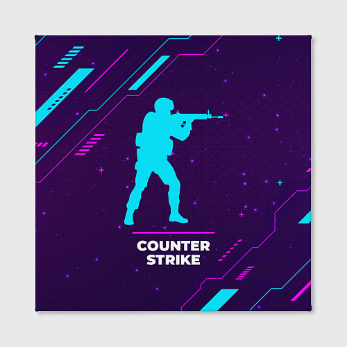 Картина квадратная Символ Counter Strike в неоновых цветах на темном / 3D-принт – фото 2
