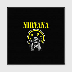 Холст квадратный NIRVANA логотип и исполнители, цвет: 3D-принт — фото 2