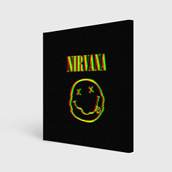 Холст квадратный Nirvana глитч, цвет: 3D-принт