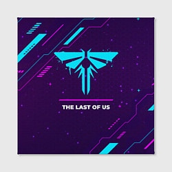 Холст квадратный Символ The Last Of Us в неоновых цветах на темном, цвет: 3D-принт — фото 2