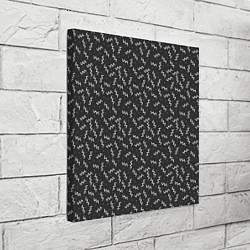 Холст квадратный Неправильные Зигзаги На Чёрном Фоне, цвет: 3D-принт — фото 2
