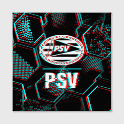 Холст квадратный PSV FC в стиле Glitch на темном фоне, цвет: 3D-принт — фото 2