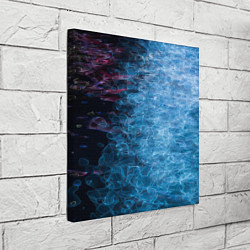 Холст квадратный Неоновые волны на воде - Синий, цвет: 3D-принт — фото 2