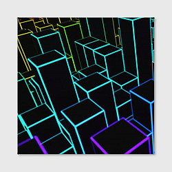Холст квадратный Неоновый эквалайзер, цвет: 3D-принт — фото 2