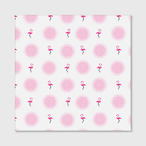 Картина квадратная Фламинго и круги на белом фоне / 3D-принт – фото 2