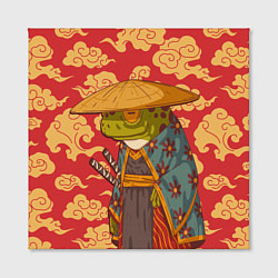 Холст квадратный Старая самурайская лягуха, цвет: 3D-принт — фото 2