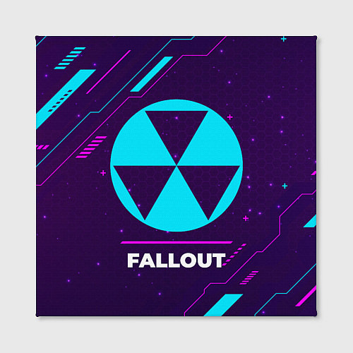 Картина квадратная Символ Fallout в неоновых цветах на темном фоне / 3D-принт – фото 2