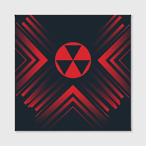 Картина квадратная Красный Символ Fallout на темном фоне со стрелками / 3D-принт – фото 2