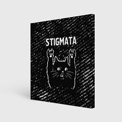 Холст квадратный Группа Stigmata и Рок Кот, цвет: 3D-принт