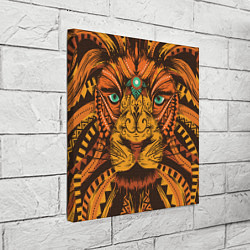 Холст квадратный Африканский Лев Морда Льва с узорами Мандала, цвет: 3D-принт — фото 2