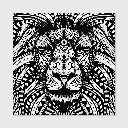 Картина квадратная Черно белый Африканский Лев Black and White Lion / 3D-принт – фото 2