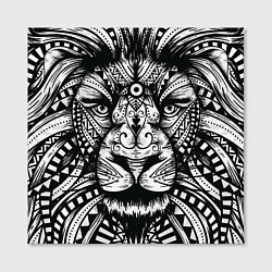 Холст квадратный Черно белый Африканский Лев Black and White Lion, цвет: 3D-принт — фото 2