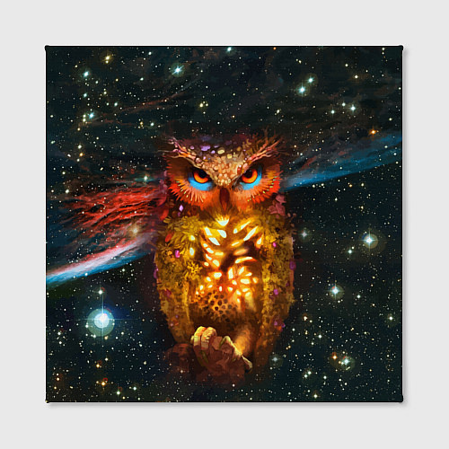Картина квадратная Космический взгляд совы / 3D-принт – фото 2