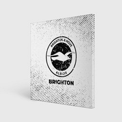 Холст квадратный Brighton с потертостями на светлом фоне, цвет: 3D-принт