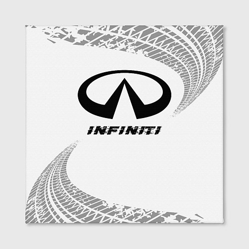 Картина квадратная Infiniti Speed на светлом фоне со следами шин / 3D-принт – фото 2