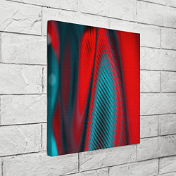 Холст квадратный Абстрактная неоновая наноброня - Красный, цвет: 3D-принт — фото 2