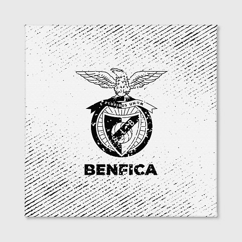 Картина квадратная Benfica с потертостями на светлом фоне / 3D-принт – фото 2