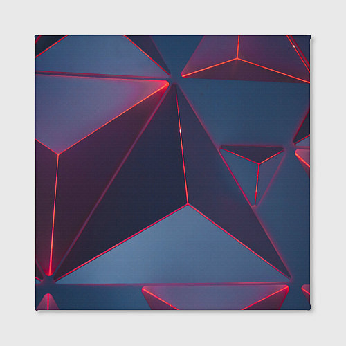 Картина квадратная Неоновая киберпанк броня - Красный / 3D-принт – фото 2