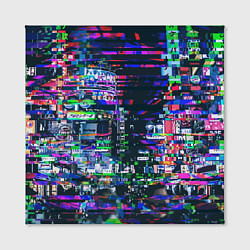 Холст квадратный Ночной город - glitch, цвет: 3D-принт — фото 2