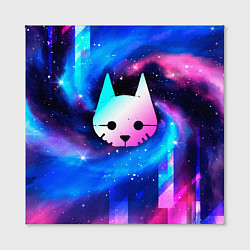 Холст квадратный Stray Неоновый Космос, цвет: 3D-принт — фото 2