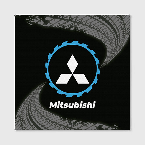 Картина квадратная Mitsubishi в стиле Top Gear со следами шин на фоне / 3D-принт – фото 2