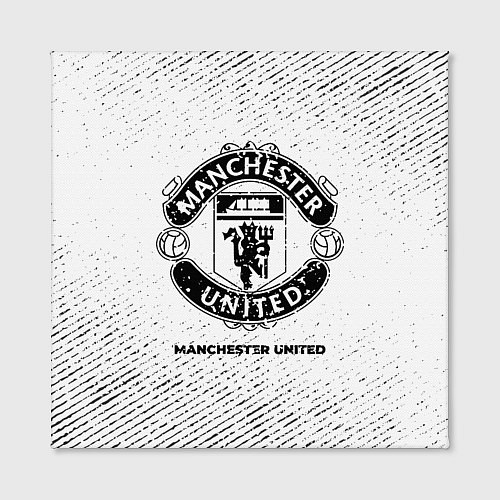 Картина квадратная Manchester United с потертостями на светлом фоне / 3D-принт – фото 2