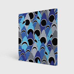 Холст квадратный Пасть акулы - паттерн, цвет: 3D-принт