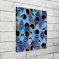 Холст квадратный Пасть акулы - паттерн, цвет: 3D-принт — фото 2