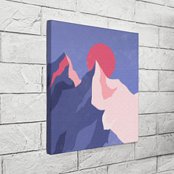 Холст квадратный Пейзаж гор и леса в стиле ретро, цвет: 3D-принт — фото 2