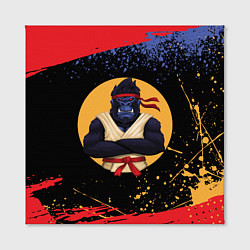 Холст квадратный Карате горилла, цвет: 3D-принт — фото 2