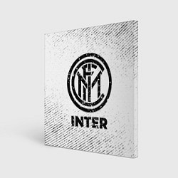 Холст квадратный Inter с потертостями на светлом фоне, цвет: 3D-принт