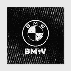 Холст квадратный BMW с потертостями на темном фоне, цвет: 3D-принт — фото 2
