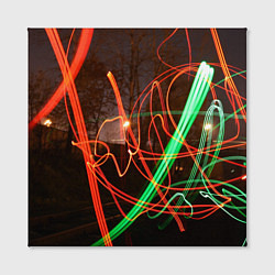 Холст квадратный Абстрактные улица и зелёно-красные лучи, цвет: 3D-принт — фото 2