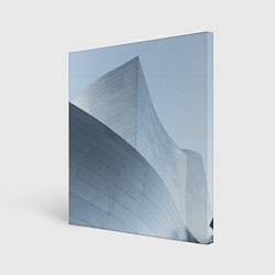 Холст квадратный Абстрактная геометрическая серебряная постройка, цвет: 3D-принт