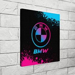 Холст квадратный BMW - neon gradient, цвет: 3D-принт — фото 2
