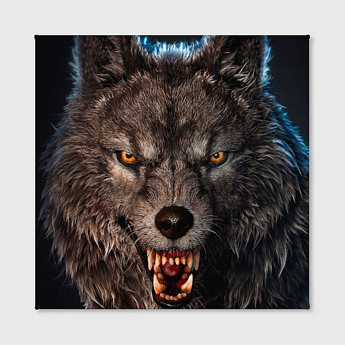 Картина квадратная Морда злого волка / 3D-принт – фото 2